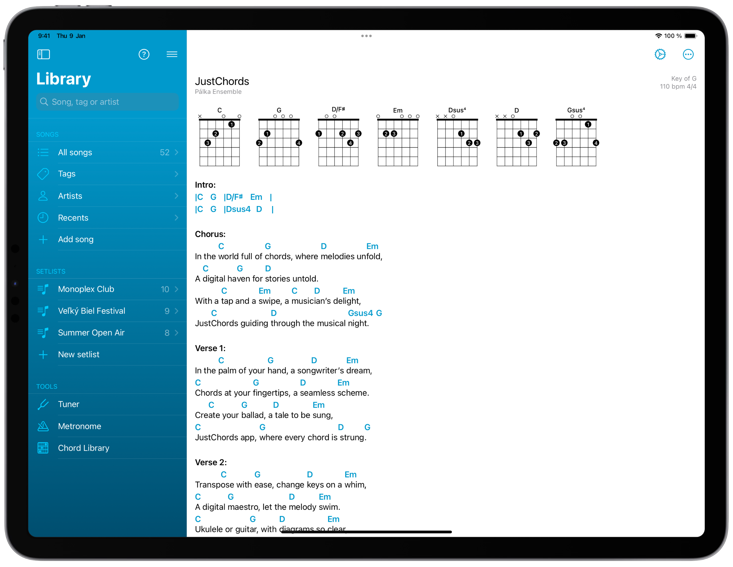 JustChords on iPad